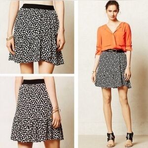 Anthropologie Maeve Button Print Mini Skirt